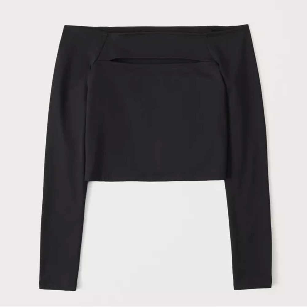 Abercrombie & Fitch Long-Sleeve Seamless Fabric Off-The-Shoulder Cutout Top